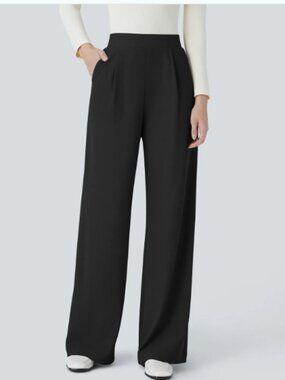 NWT Halara Flex Body Sculpt Waist-Slimming Wide Leg Micro Waffle Pants Large